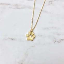 Paw Print Necklace - Gold