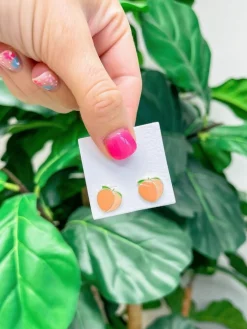 Peach Signature Enamel Studs by Prep Obsessed