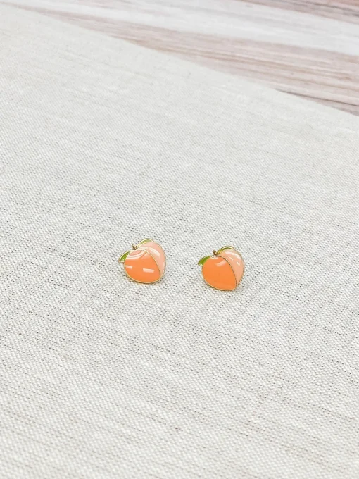 Peach Signature Enamel Studs by Prep Obsessed