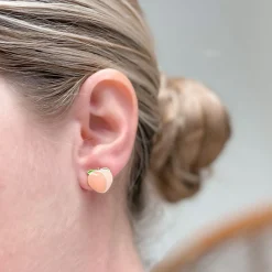 Peach Signature Enamel Studs by Prep Obsessed