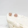 Pearl & Flower Cluster Post Earrings - Pink