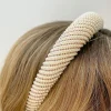 Pearl & Rhinestone Striped Padded Headband - Purple