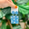 Pearl Beaded Flower Raffia Statement Earrings - Blue