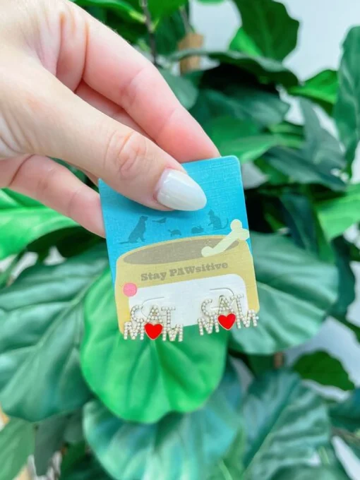 Pearl 'Cat Mom' Stud Earrings