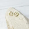 Pearl Textured Gold Heart Stud Earrings