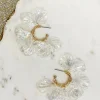Pearlescent Shell Petal Hoops
