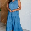 Perfect Choice Denim Maxi Dress
