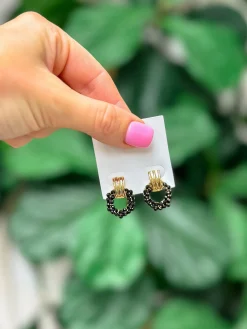 Petite Beaded Drop Earrings - Jet