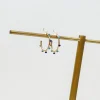 Petite Enamel Studded Hoop Earrings - Blue