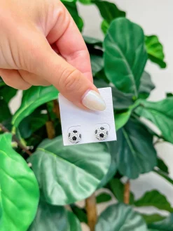 Petite Pave Soccer Stud Earrings