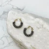 Petite Seed Bead Hoop Earrings - Silver