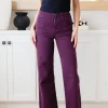Petunia High Rise Wide Leg Jeans in Plum