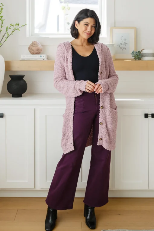Petunia High Rise Wide Leg Jeans in Plum