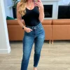 Phillipa High Rise Release Hem Slim Jeans by Judy Blue