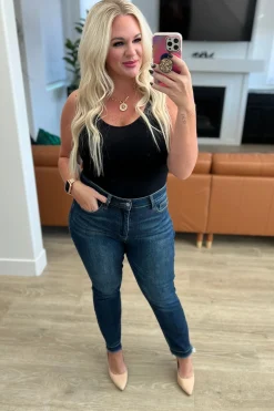 Phillipa High Rise Release Hem Slim Jeans by Judy Blue