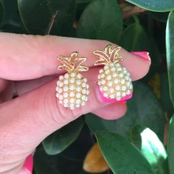 Pineapple Pearl Pop Studs