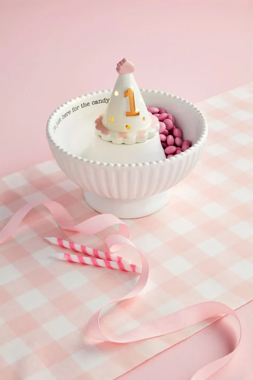 Pink 1st Birthday Hat Light-Up Sitter by Mud Pie
