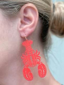 Pop Art Lobster Dangle Earrings