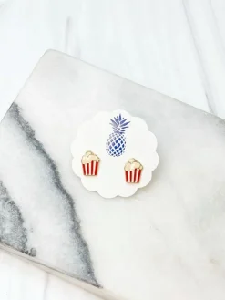 Popcorn Signature Enamel Studs by Prep Obsessed