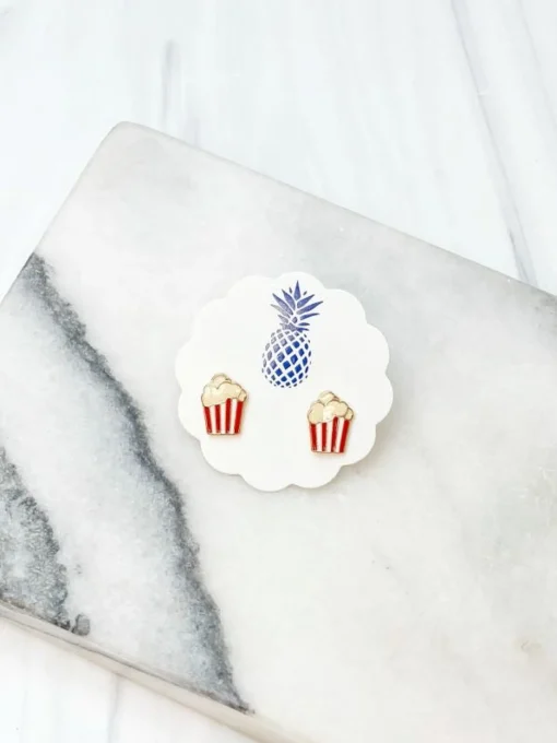 Popcorn Signature Enamel Studs by Prep Obsessed