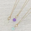 Pressed Flower Pendant Necklace - Purple