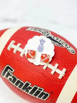 Printed Sports Stud Earrings - Football
