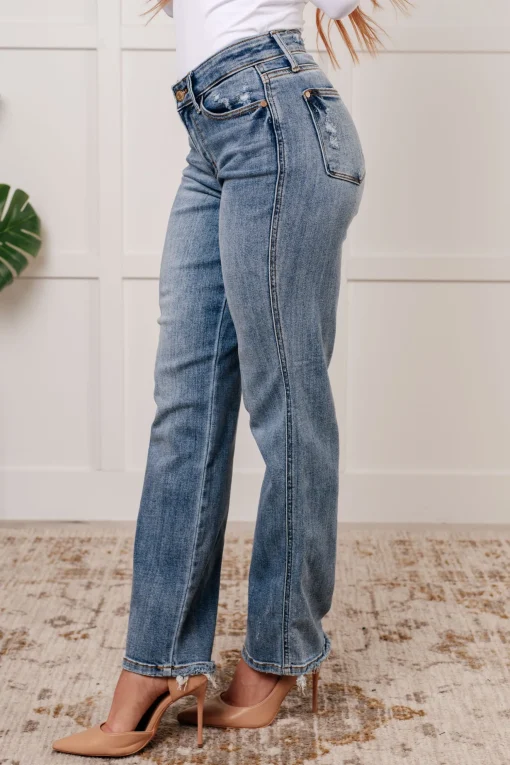 Quinn Mid Rise Cell Phone Pocket Dad Jeans