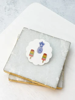 Rainbow Popsicle Enamel Stud Earrings