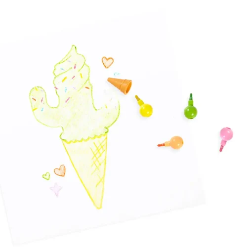 Rainbow Scoops Vanilla Stacking Erasable Crayons