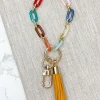 Resin Chainlink Bracelet Keychain - Multi