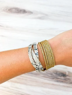 Rhinestone & Snake Wrap Bracelet
