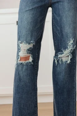 Rose High Rise 90's Straight Jeans in Dark Wash by Judy Blue