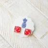 Rose Printed Stud Earrings - Light Pink