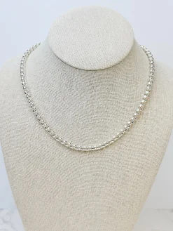 Round Box Chain Necklace - Silver