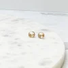Round Crystal Studs - Champagne