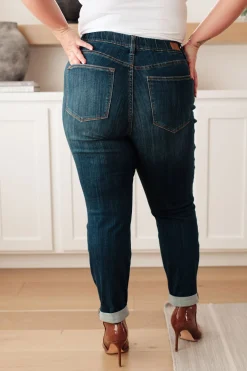 Rowena High Rise Pull On Double Cuff Slim Jeans by Judy Blue