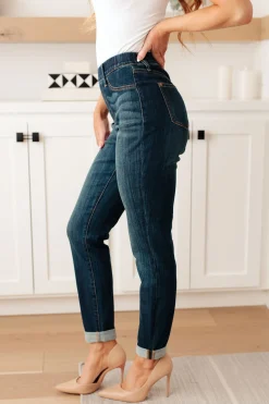 Rowena High Rise Pull On Double Cuff Slim Jeans by Judy Blue