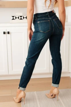 Rowena High Rise Pull On Double Cuff Slim Jeans by Judy Blue
