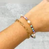 Rubber Disc & Chain Link Bracelet Duo - Multi
