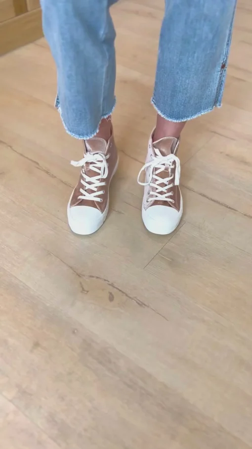 Run Me Down Velvet High Tops in Tan