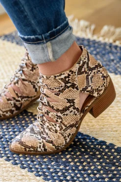 Sadie Ankle Boots In Snakeskin
