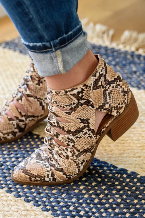Sadie Ankle Boots In Snakeskin