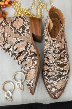 Sadie Ankle Boots In Snakeskin