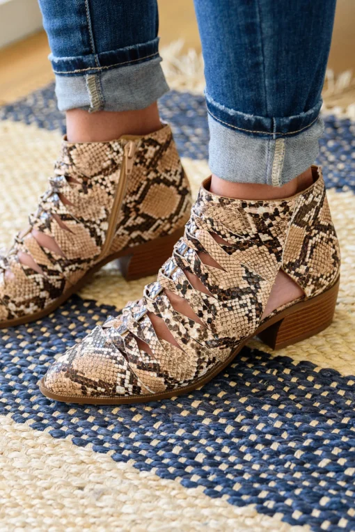 Sadie Ankle Boots In Snakeskin