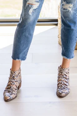 Sadie Ankle Boots In Snakeskin