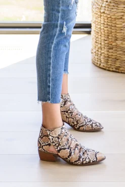 Sadie Ankle Boots In Snakeskin