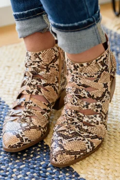 Sadie Ankle Boots In Snakeskin