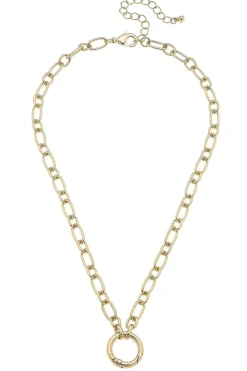 Sasha Charm Necklace Base in Shiny Gold By Canvas