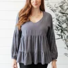 Sassy Swing Top in Charcoal