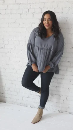 Sassy Swing Top in Charcoal